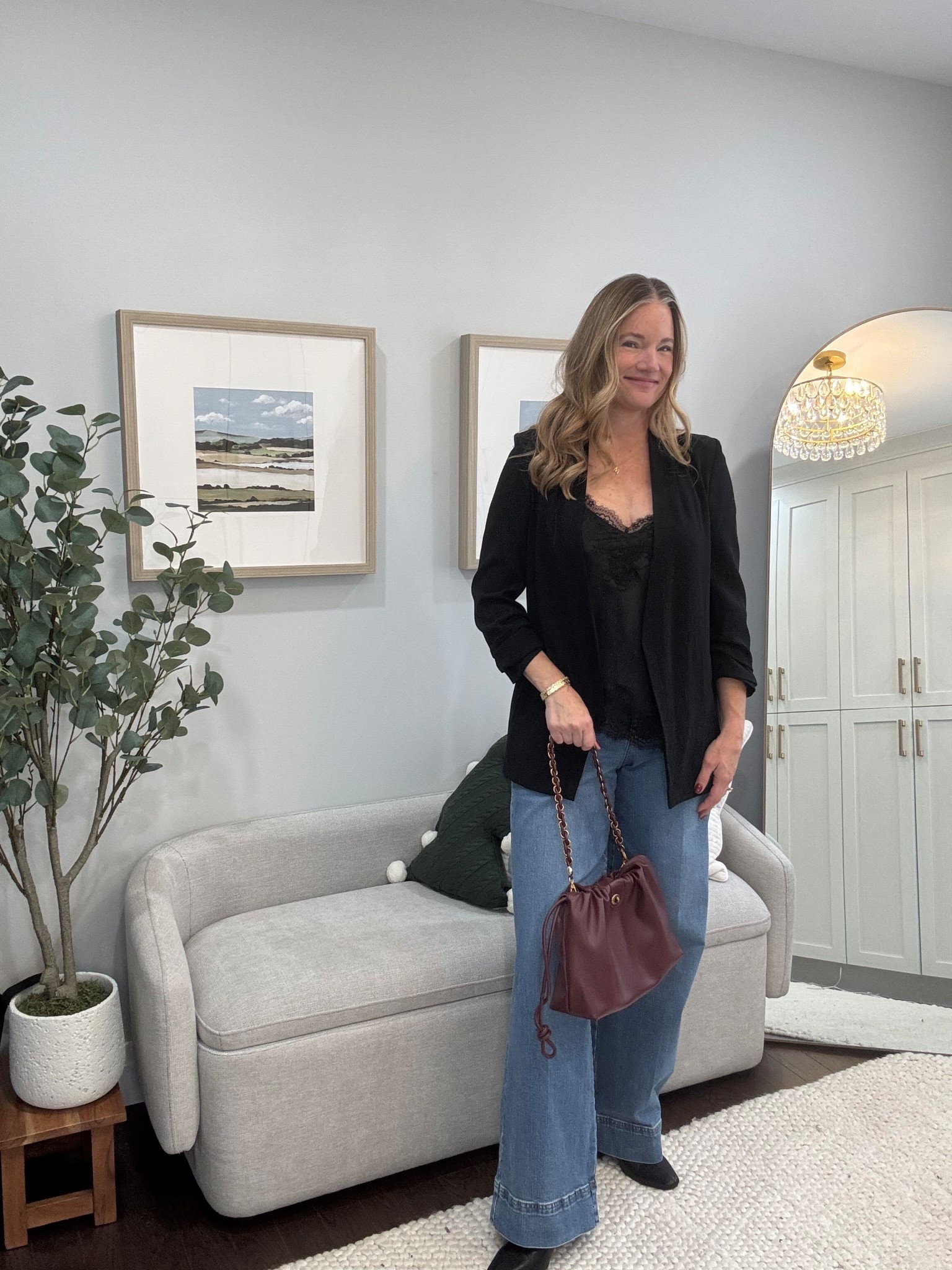 Blazer and camisole from my mom’s night out update look! Wearing an 8 in my blazer, and a M in my camisole 

#LTKfall #LTKstyletip #LTKcanada