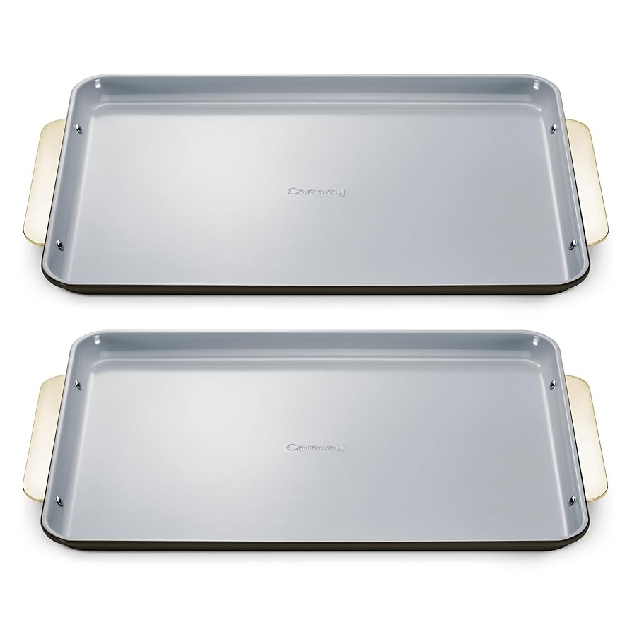 Caraway Non-Stick Ceramic Large Baking Sheet Duo - Naturally Slick Ceramic Coating - Non-Toxic, P... | Amazon (US)