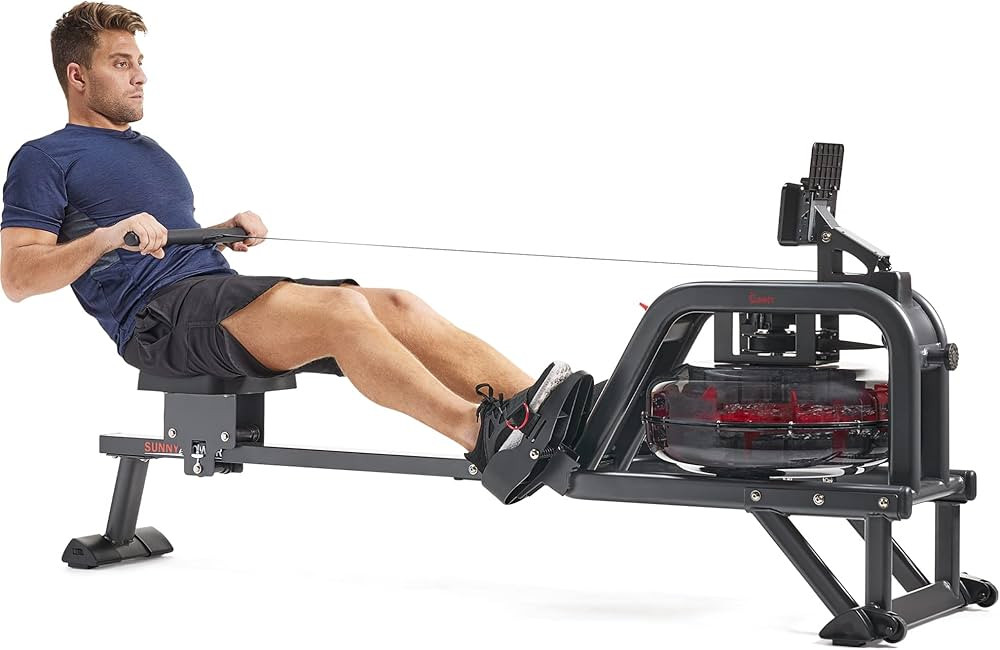 Sunny Health & Fitness Water Rowing Machine with Intense Dynamic Real-Time Resistance, 300 LB Cap... | Amazon (US)