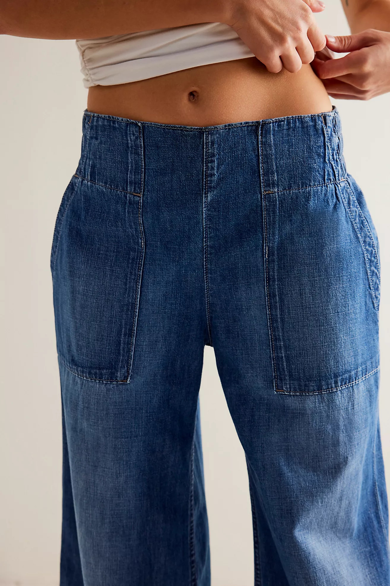 We The Free Breezy Denim Pull-On Jeans | Free People (UK)