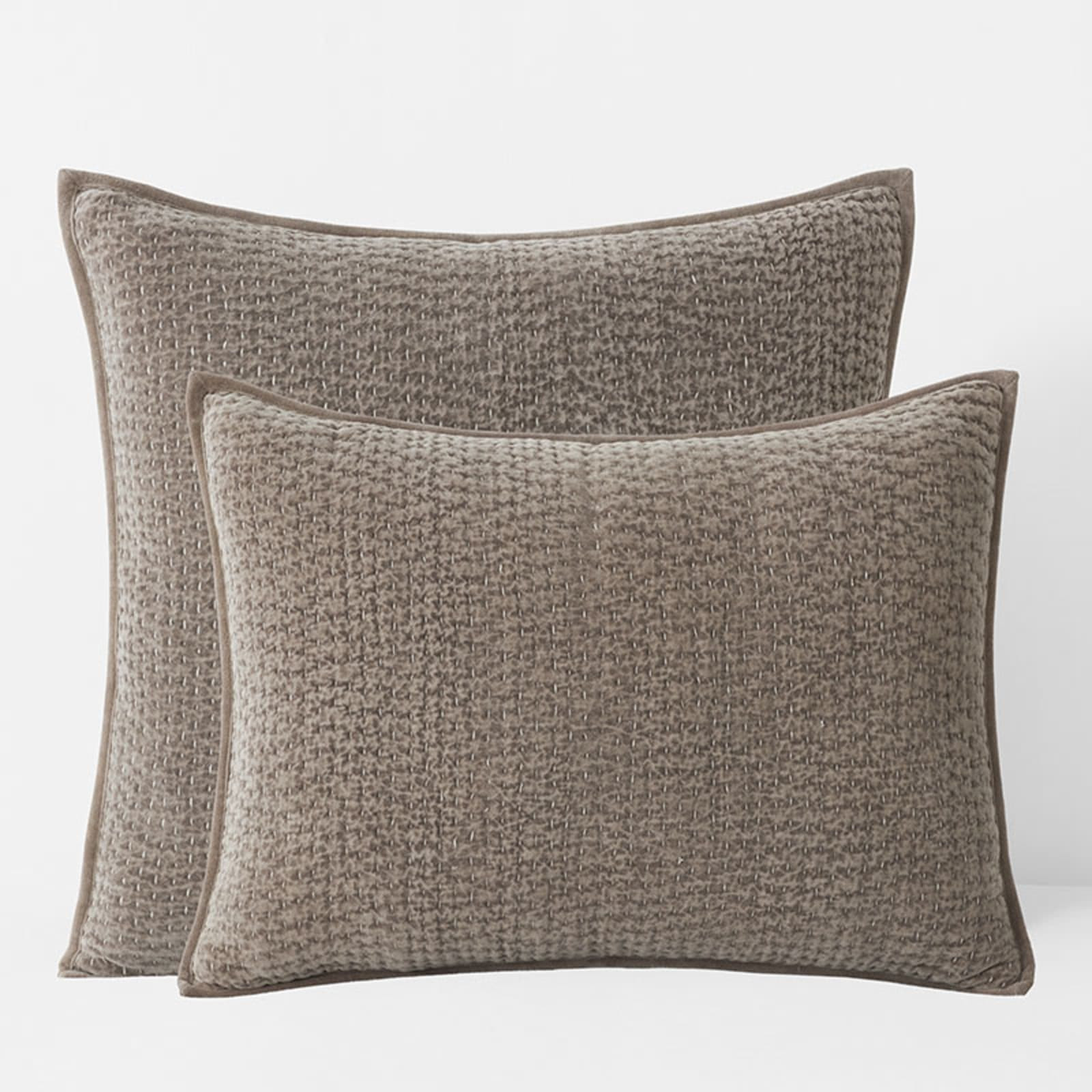Ophelia Handcrafted Quilted Sham - Dark Taupe, Standard | The Company Store