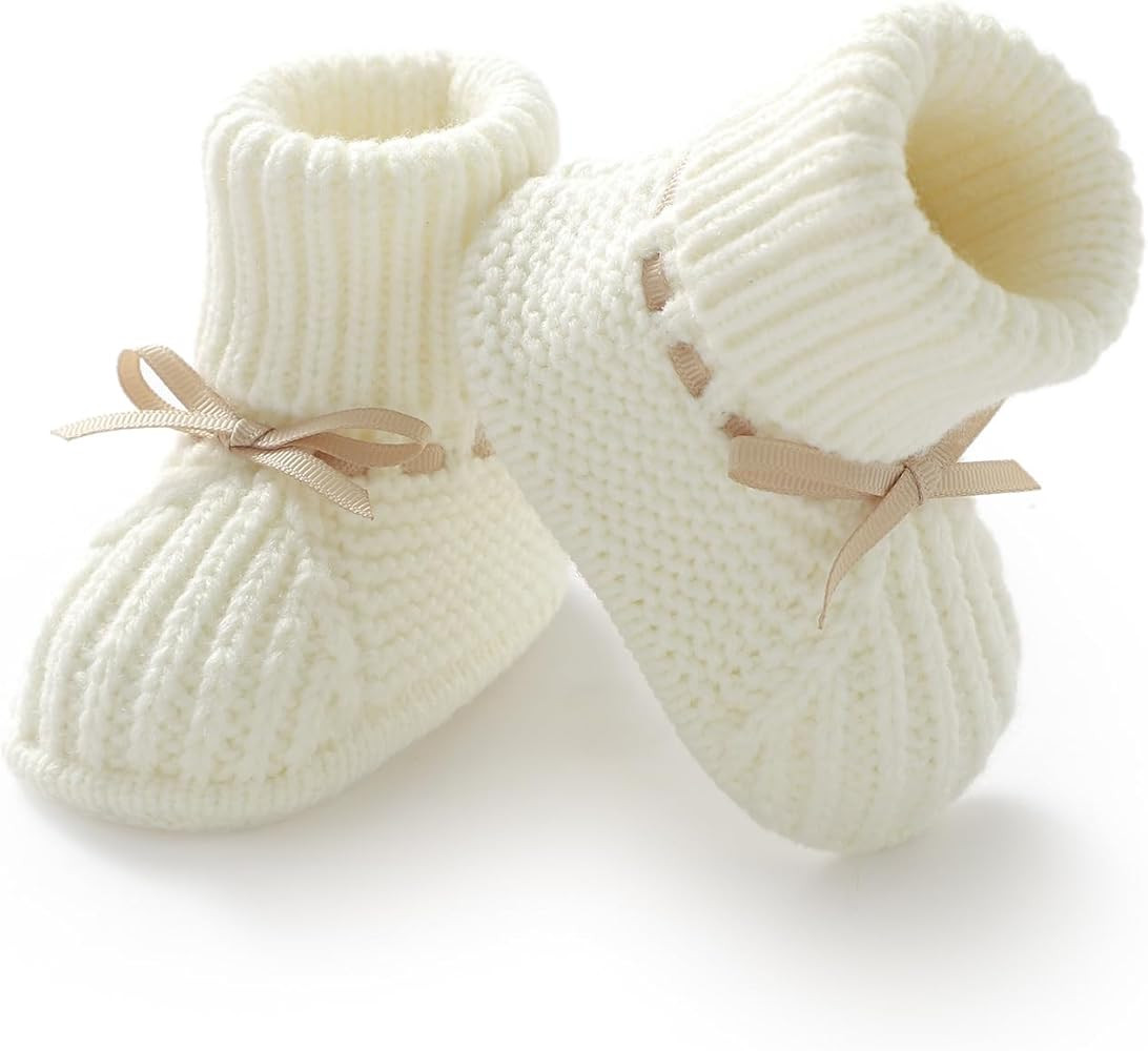 mimixiong Baby Booties Newborn Infant Sock Shoes Hand Knitting Crochet Boy and Girl Cozy Shoes | Amazon (US)
