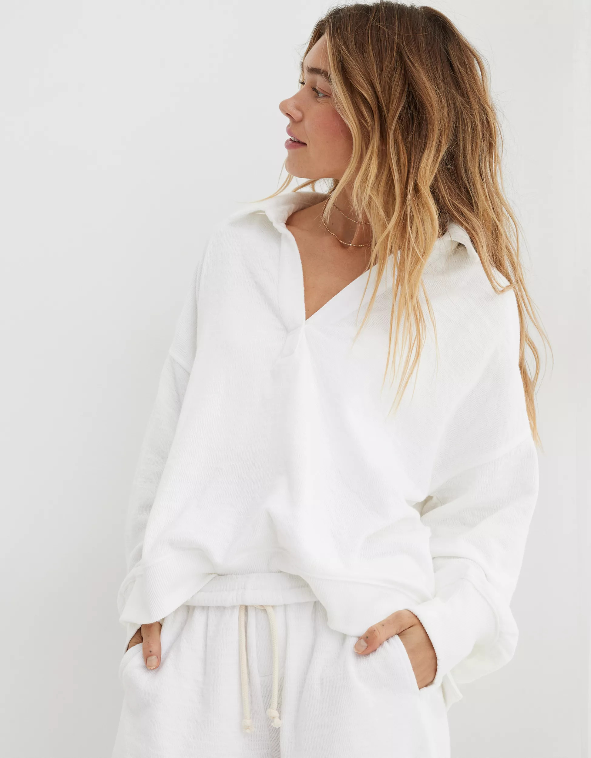 Aerie Endless Summer Polo Sweatshirt | Aerie