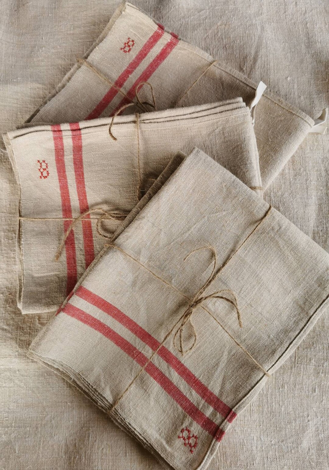 Pair of French Vintage Linens Monogram B Torchons Towels Tea - Etsy Canada | Etsy (CAD)