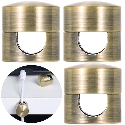 3 Sets Charger Holders for Cords, Antique Copper Color Adjustable Cable Anchor Holders, Adhesive ... | Amazon (US)