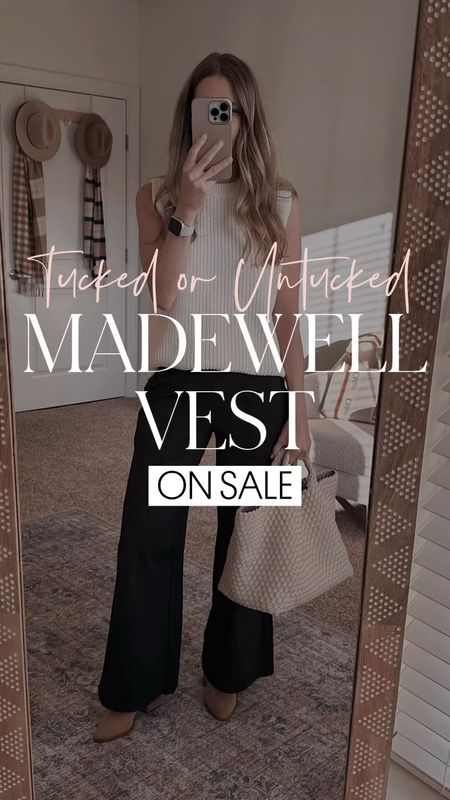 Loving this Madewell sweater vest on sale. TTS with an oversized fit  

#LTKsalealert #LTKworkwear #LTKfindsunder100