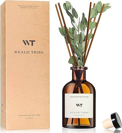 WEALD TRIBE Flower Reed Diffuser Set Eucalyptus & Lavender Scent For Bathroom Accessories Shelf D... | Amazon (US)