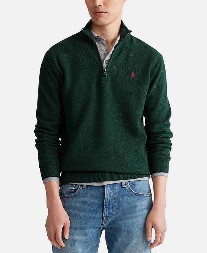 Polo Ralph Lauren Men's Cotton Quarter-Zip Sweater & Reviews - Sweaters - Men - Macy's | Macys (US)
