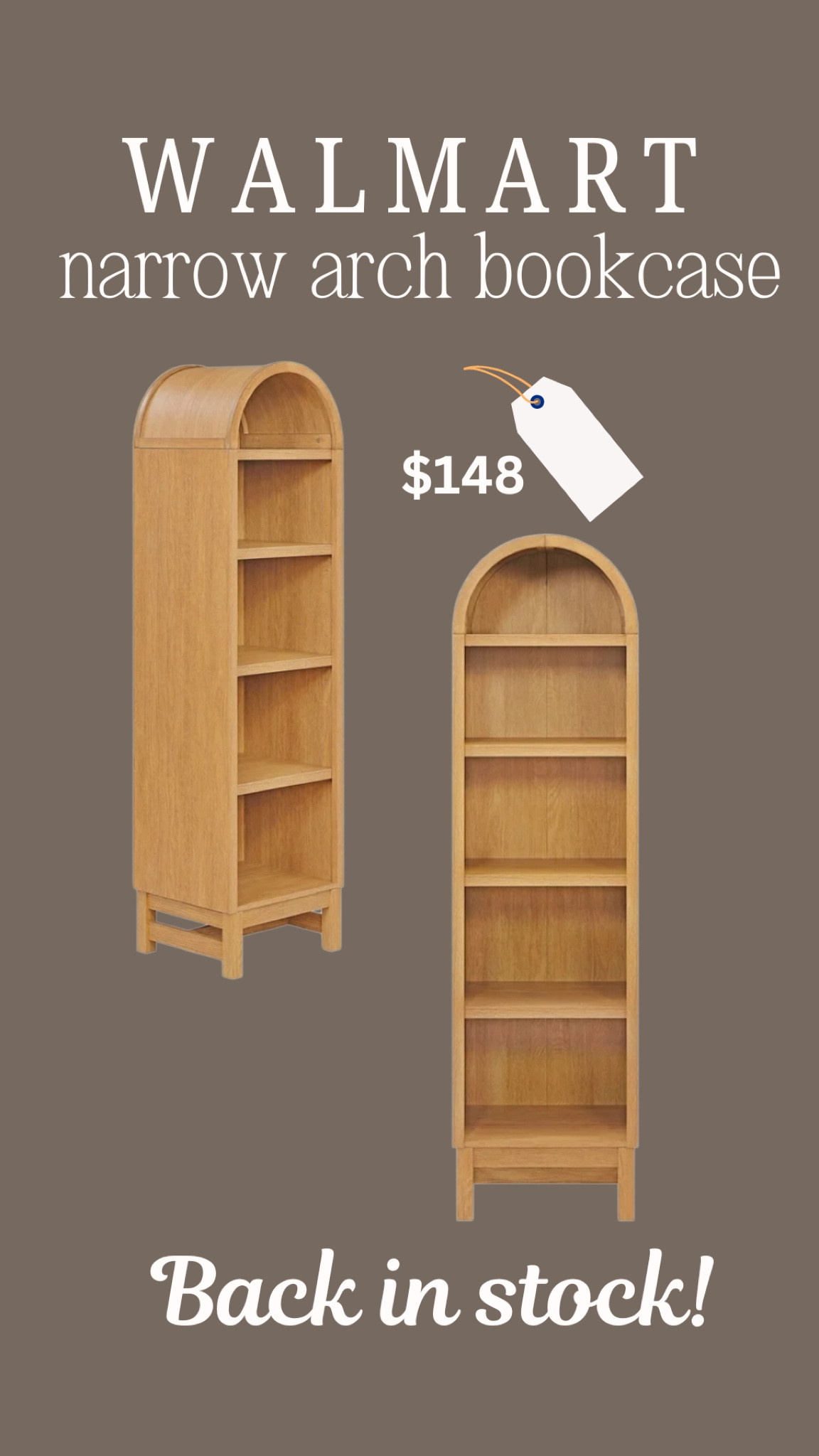 $148 arched bookcase back in stock at Walmart!

#LTKStyleTip #LTKHome