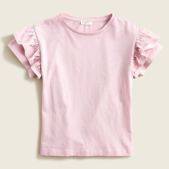 Girls' flutter-sleeve T-shirt | J. Crew US