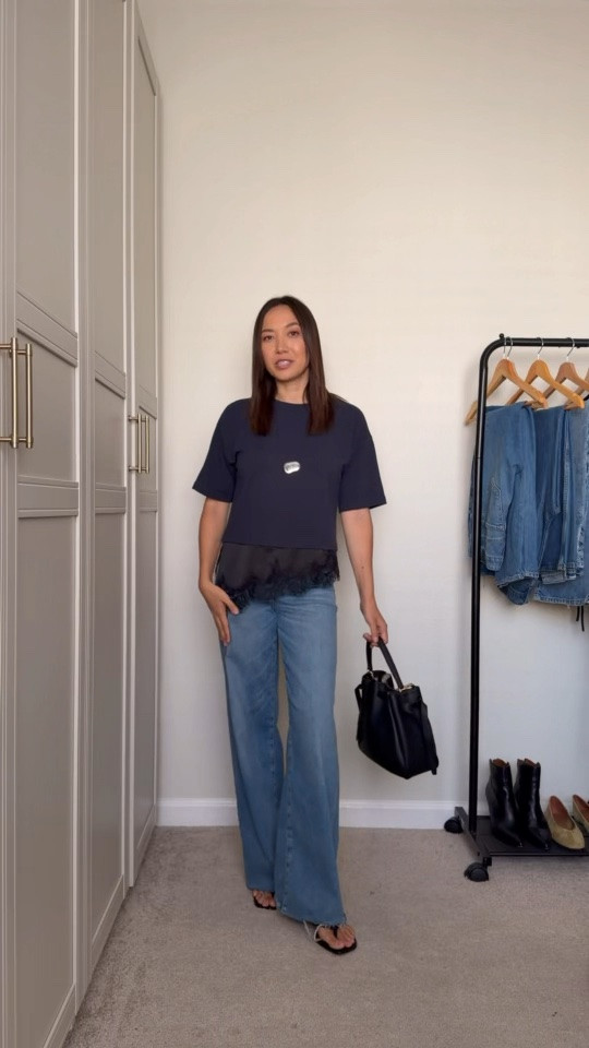 Everyday elevated staples

Evereve jacket - small 
Evereve lace tshirt small
Varley set xs bottoms, small sweater
Frame jeans — on sale!

#LTKSaleAlert #LTKootd