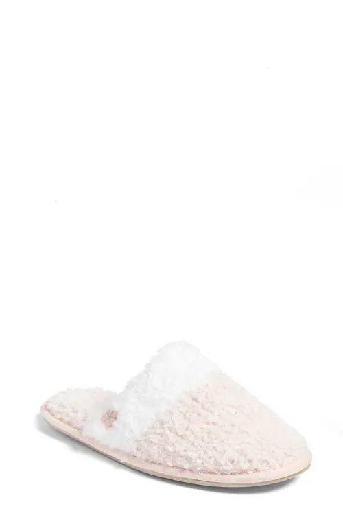 barefoot dreams CozyChic™ Malibu Slipper in Heathered Dusty Rose-White at Nordstrom, Size Small | Nordstrom