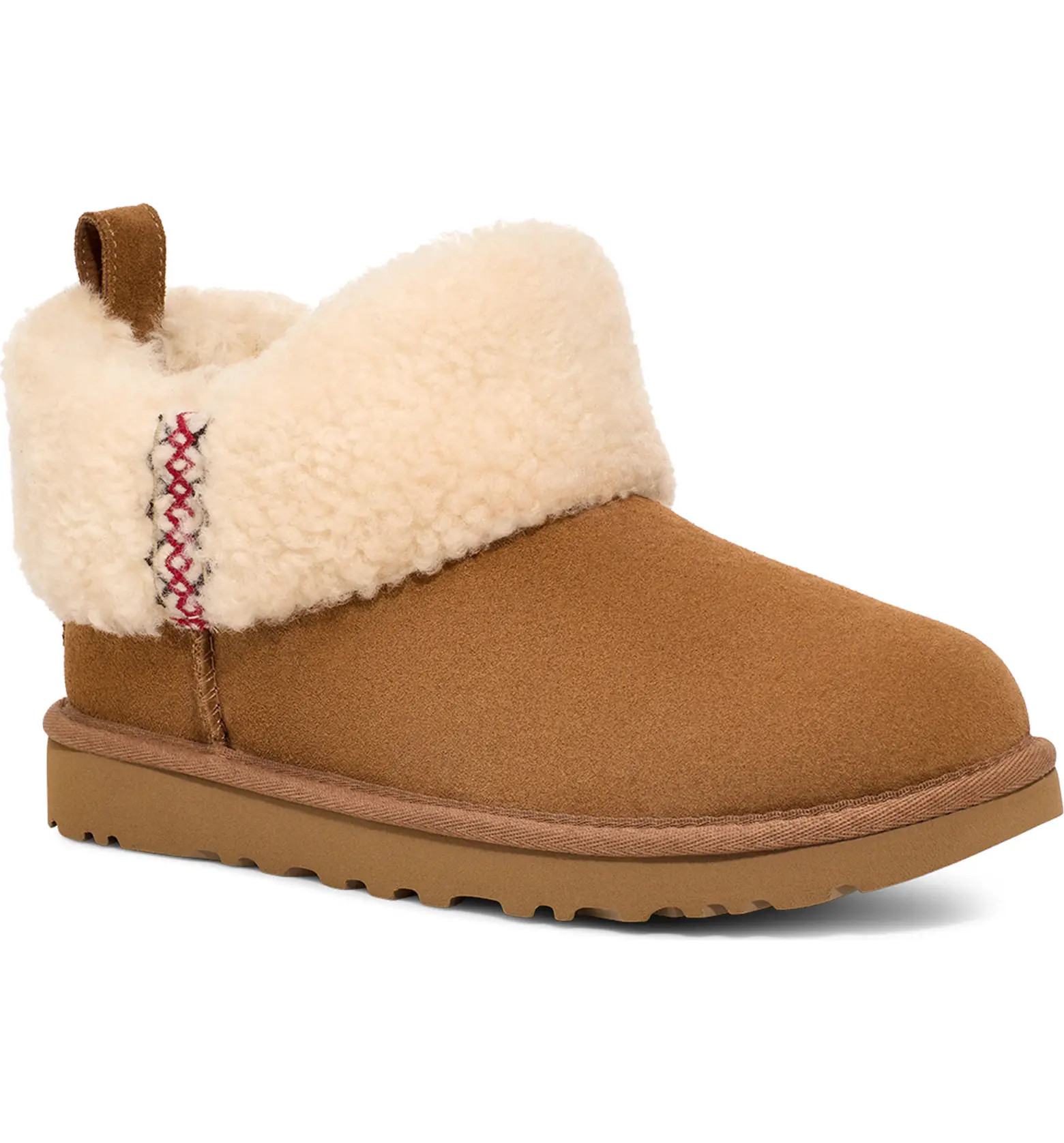 Ultra Mini Braid Genuine Shearling Bootie (Women) | Nordstrom