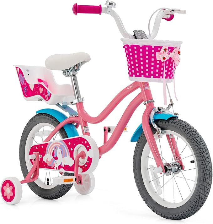 BABY JOY Kids Bike, 16, 18 Inch w/Removable Training Wheels, Adjustable Seat, Steel Frame, Kids B... | Amazon (US)