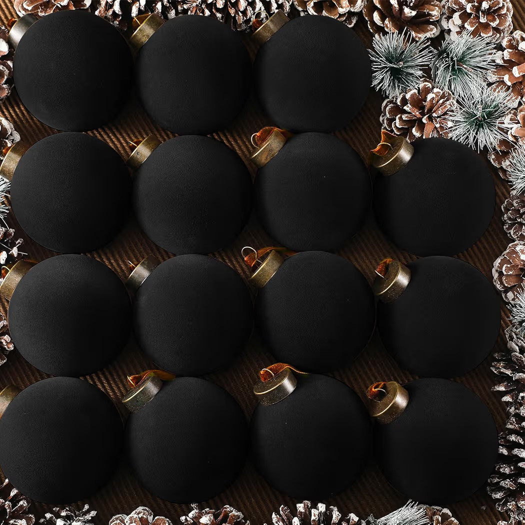 Liliful 15 Pcs Velvet Christmas Balls Bulk Flocked Christmas Tree Ball Ornaments Plastic Xmas Dec... | Amazon (US)