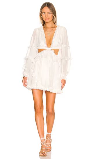 Michael Costello x REVOLVE Amiya Mini Dress in White. - size S (also in L, M, XL, XS, XXS) | Revolve Clothing (Global)