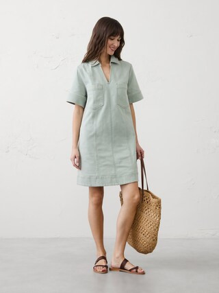 Denim Pocketed Mini Dress | Banana Republic Factory