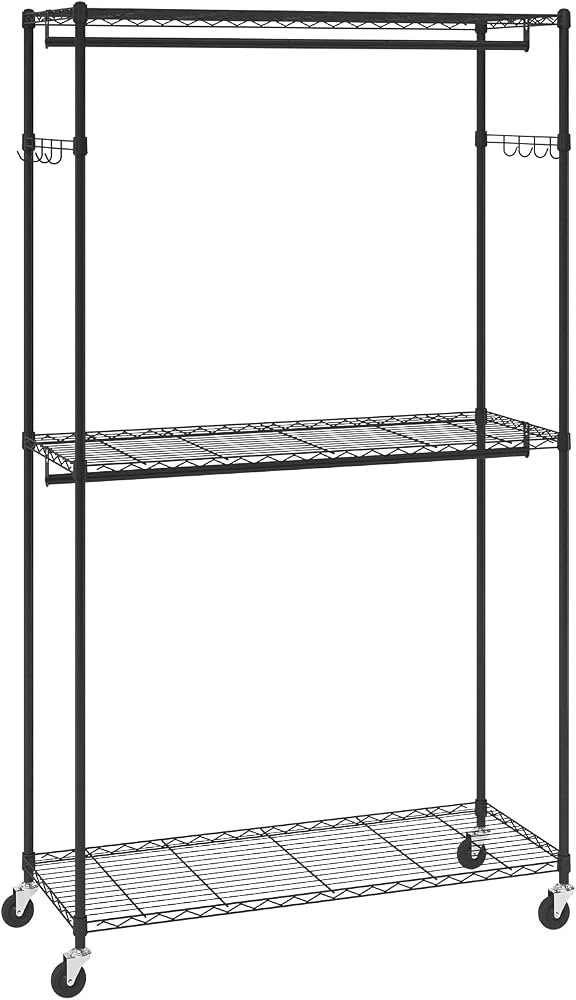 VEVOR Clothing Garment Rack, Heavy Duty Closet Wardrobe, Adjustable Tiers Clothes Racks with Stee... | Amazon (US)