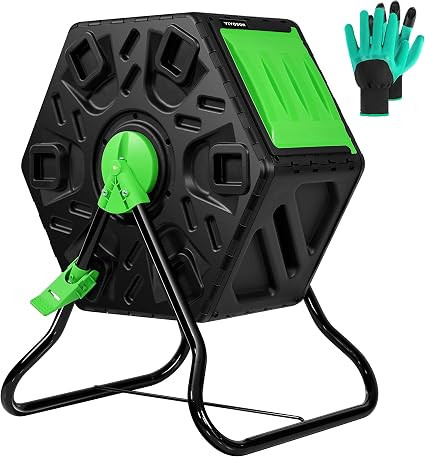 VIVOSUN Tumbling Composter, 18.5 Gallon Compost Bin, Heavy-Duty Compost Tumbler w/Sliding Door, L... | Amazon (US)