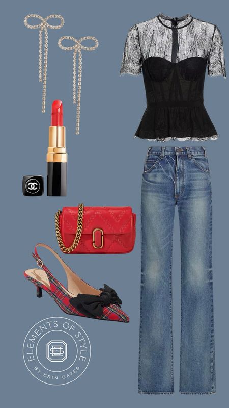 I can’t believe how cute this lace bustier top and plaid kitten heels are… 

#LTKstyletip #LTKHoliday