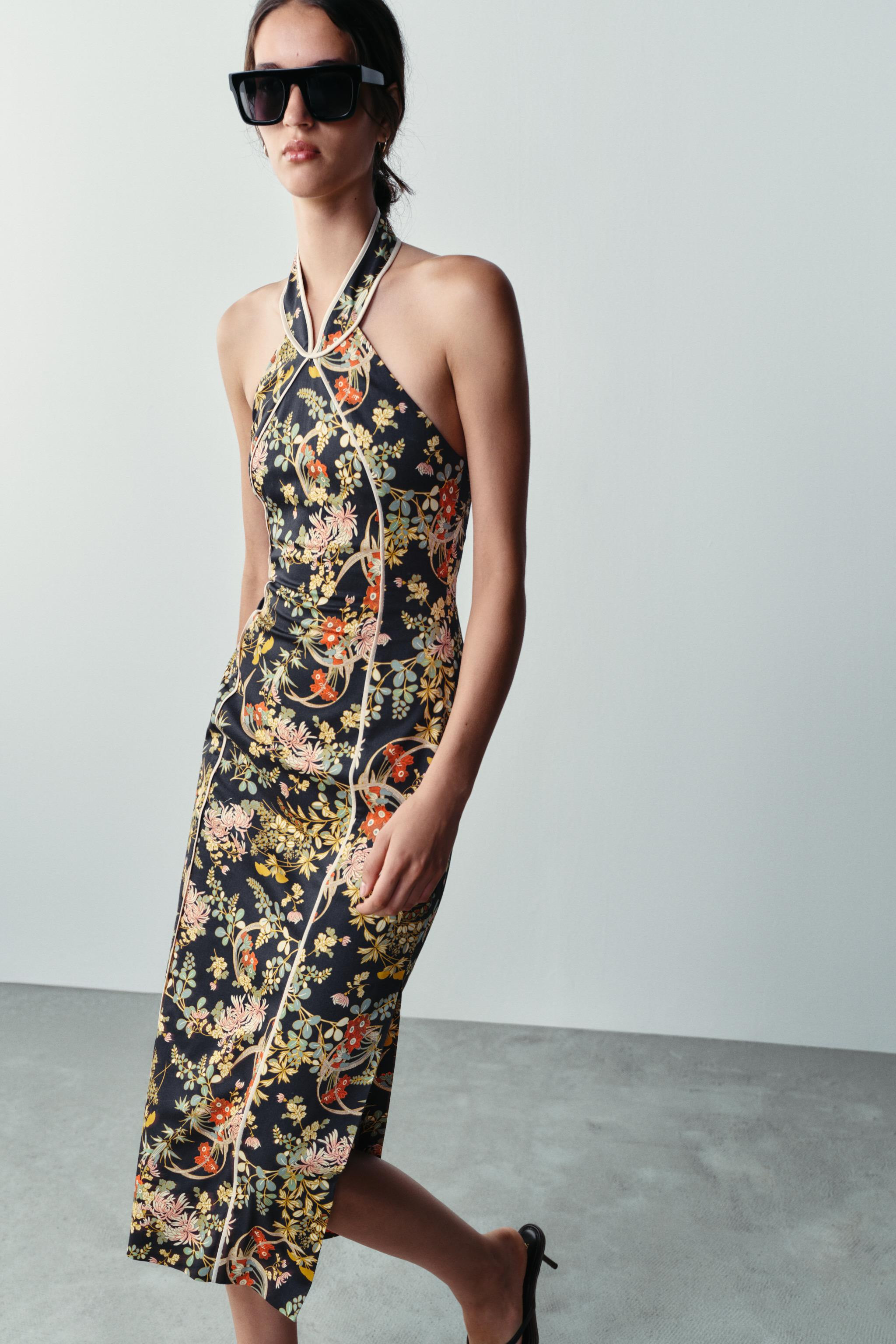 PRINTED HALTER DRESS | Zara UK