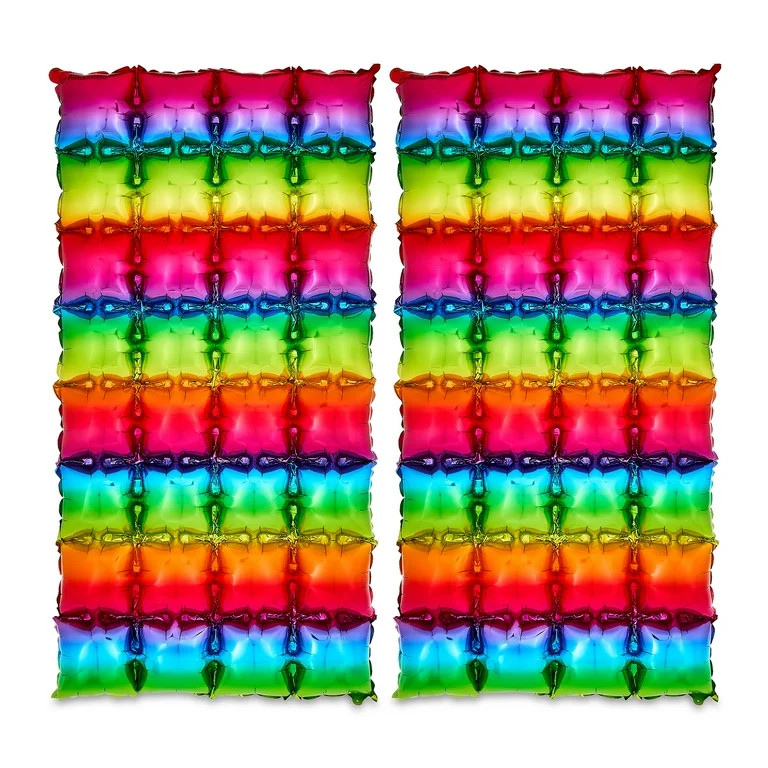 Multicolor Foil Air-Filled Balloon Backdrops, 27" x 55", 2 Count, by Way To Celebrate | Walmart (US)
