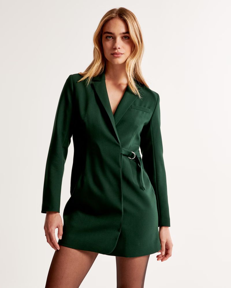 Women's Side-Belt Blazer Mini Dress | Women's New Arrivals | Abercrombie.com | Abercrombie & Fitch (US)