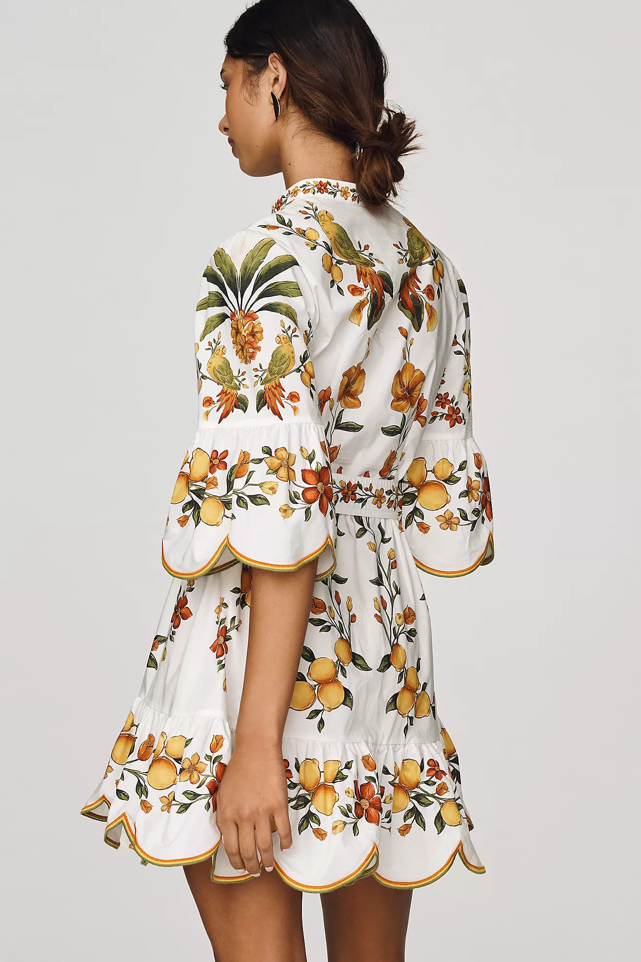 Farm Rio Lemon Bouquet Cotton Mini Dress | Anthropologie (US)
