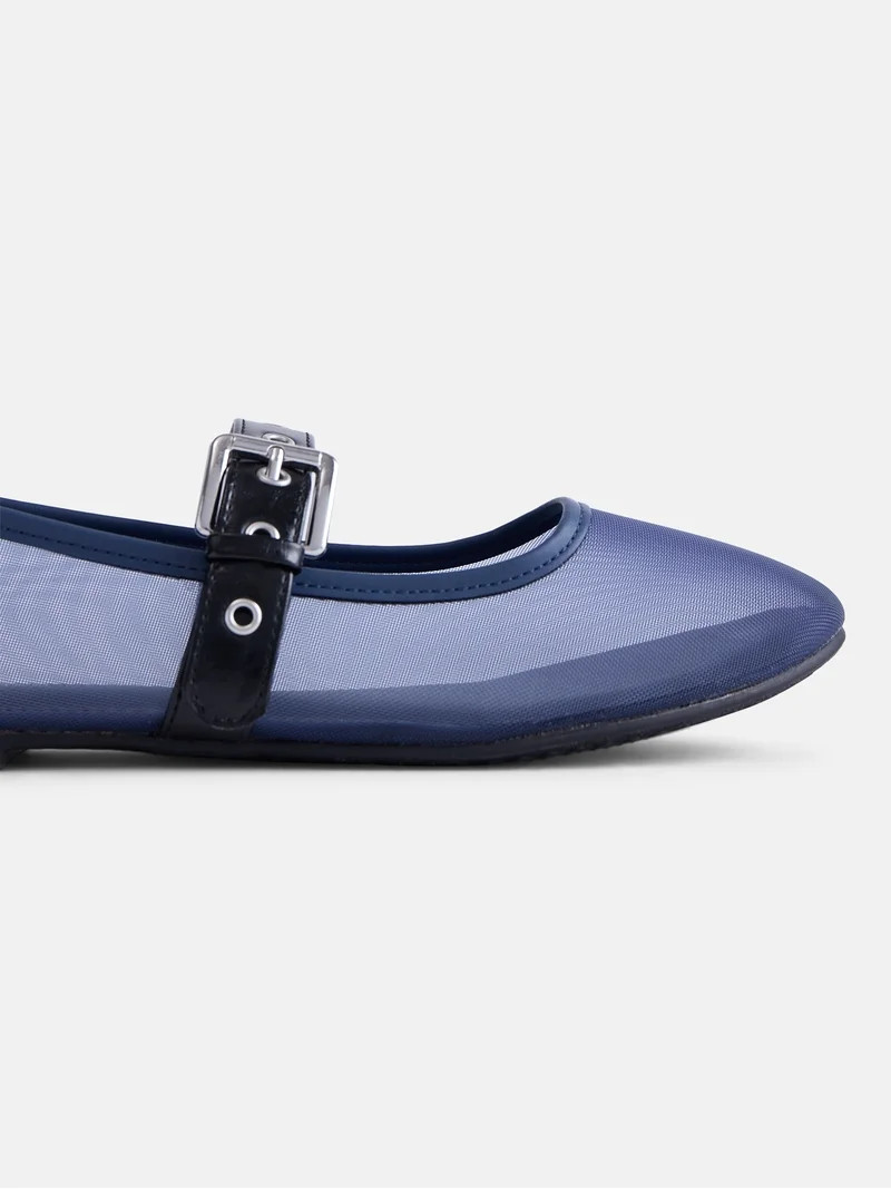 No Boundaries Women\u2019s Mesh Mary Jane Flats | Walmart (US)