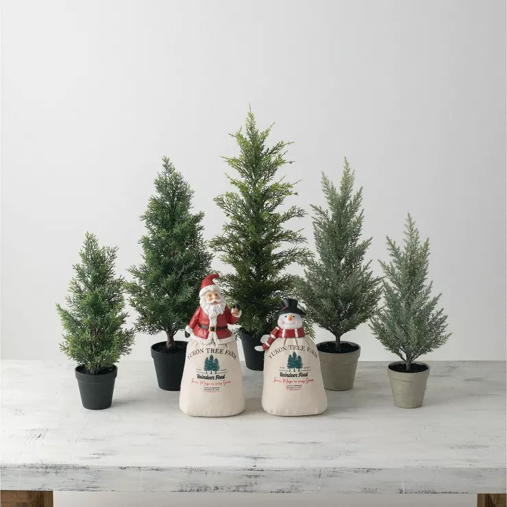 Sullivans Artificial Set of 2 Mini Cedar Trees 24.5"H & 20"H Green | Target