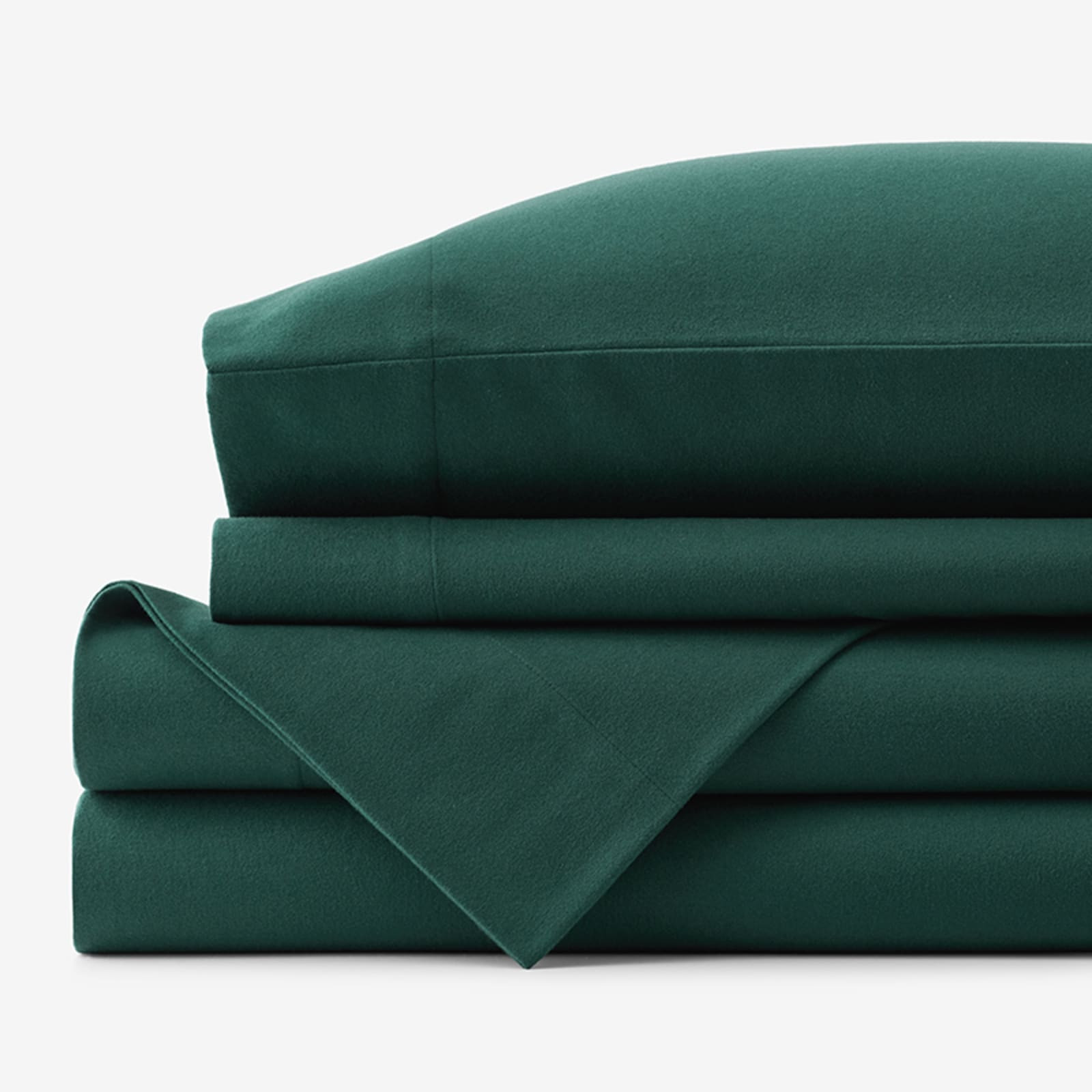 Classic Ultra-Cozy Cotton Flannel Bed Sheet Set - Hunter Green, Queen | The Company Store
