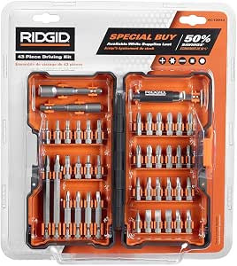 NEW RIDGID 43 pc DRIVING BIT KIT SET PLUS HARD CASE - AC10D43 | Amazon (US)