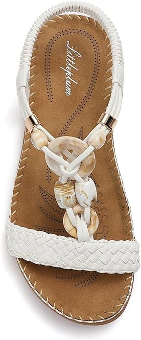 Littleplum Women Sandals Arch Support Handmade Bohemian Braided Flat Sandals Comfort Walking Beac... | Amazon (US)