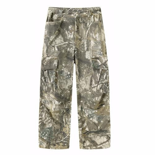 UAGVB Camo Pants Women Man Y2k Baggy Cargo Pants Camouflage Wide Leg Jeans Joggers Trousers with Pockets Stretch Fabric Camo C XXL | Amazon (US)