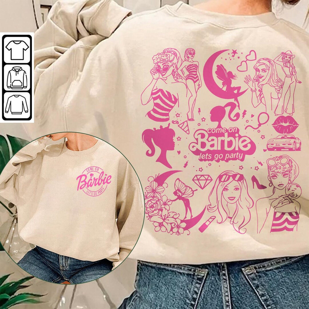 Barbie Movie Doodle Art Shirt 2 Side Funny Princess Barbies - Etsy | Etsy (US)