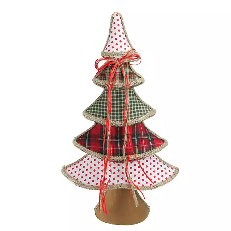 Plaid and Polka Dot Christmas Tree | Kirklands