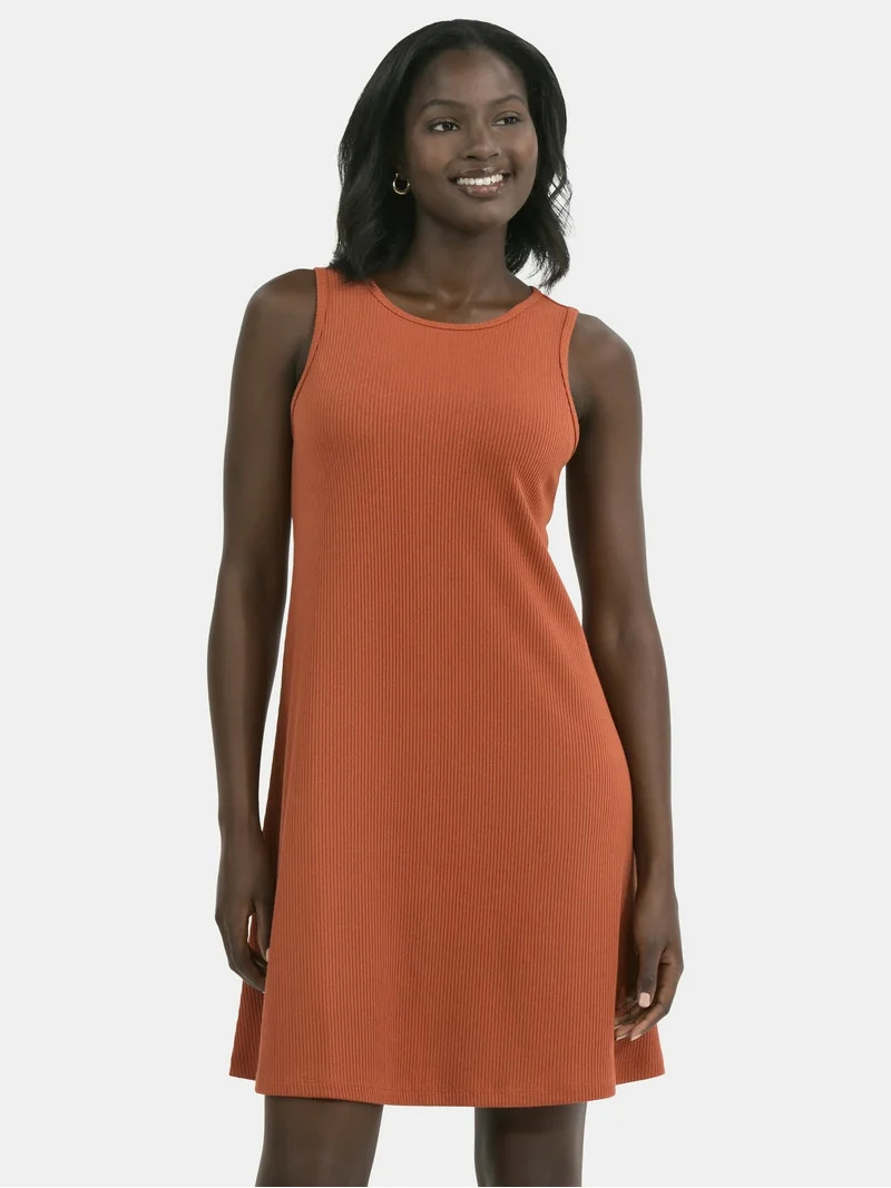 Time and Tru Women's Sleeveless Rib Dress, XS-XXXL - Walmart.com | Walmart (US)