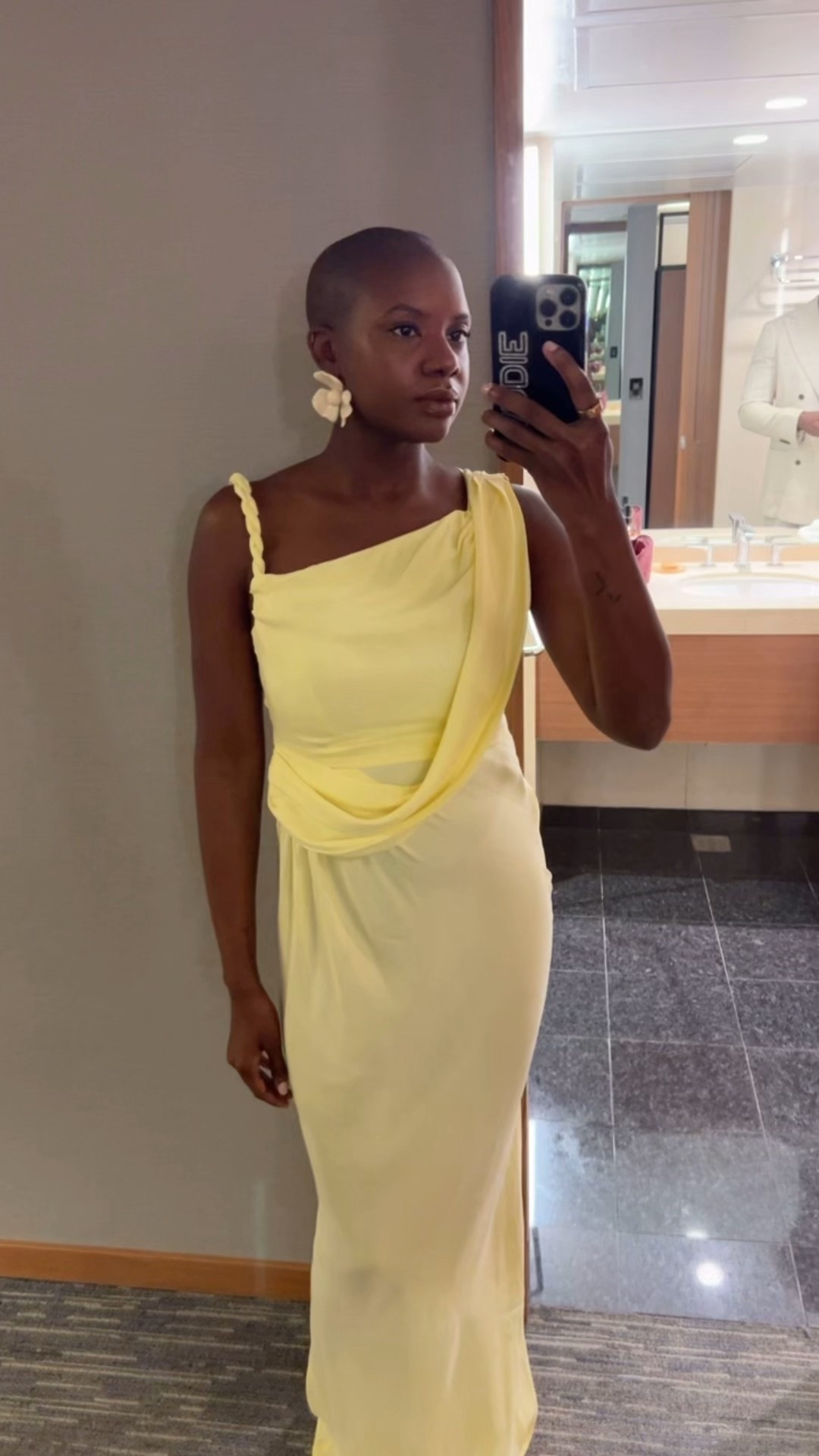 Yellow cocktail dress with draping and ruching and cream beaded sandals. Wedding guest dress!


#LTKWedding #LTKValentine