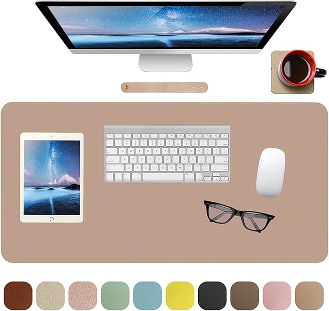 Boutilon Leather Waterproof Desk Mat/ Pad for Desktop, Keyboard and Mouse,Leather Mouse Pad Prote... | Amazon (US)