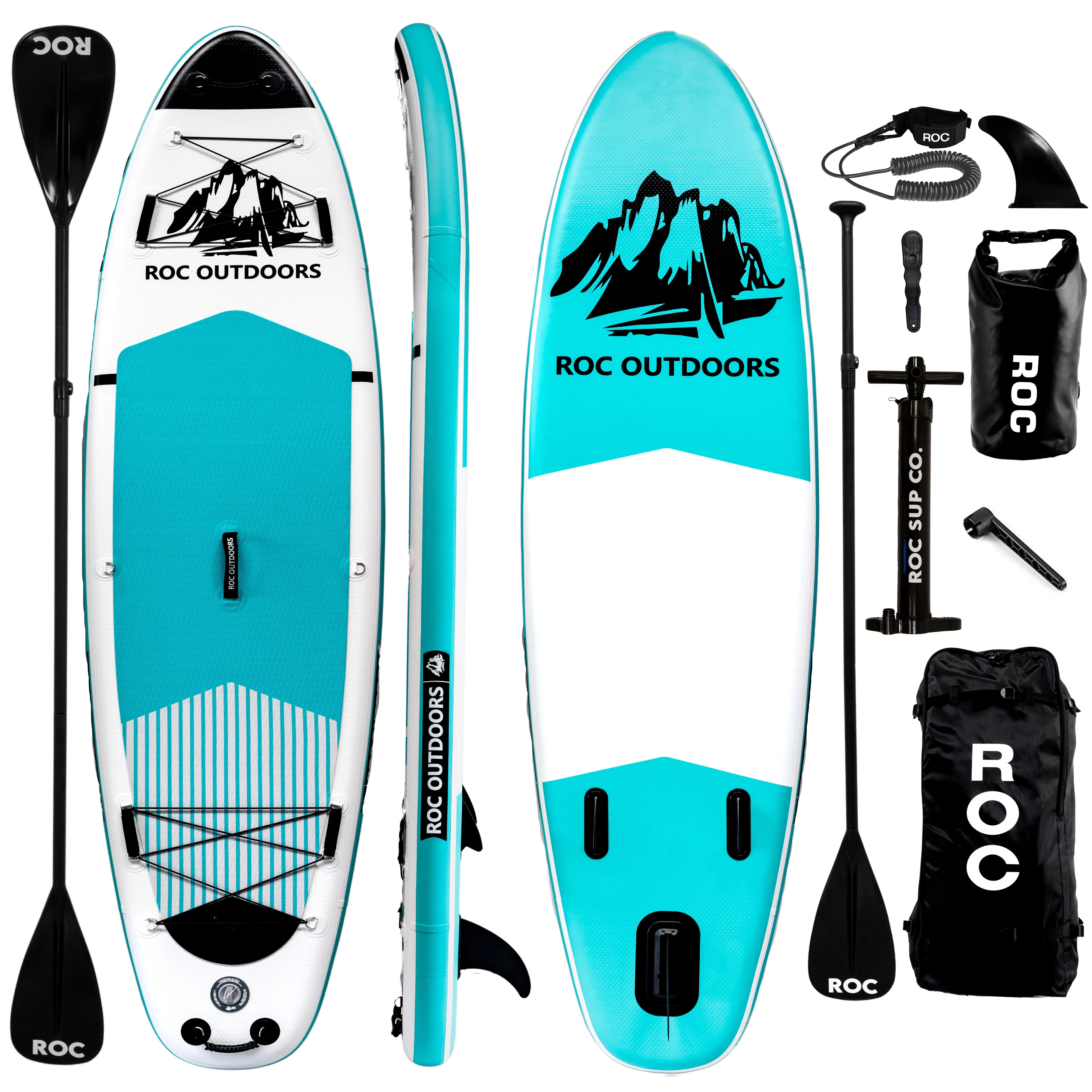Roc Inflatable Stand Up Paddle Board with Premium sup Accessories & Backpack, Non-Slip Deck, Wate... | Walmart (US)
