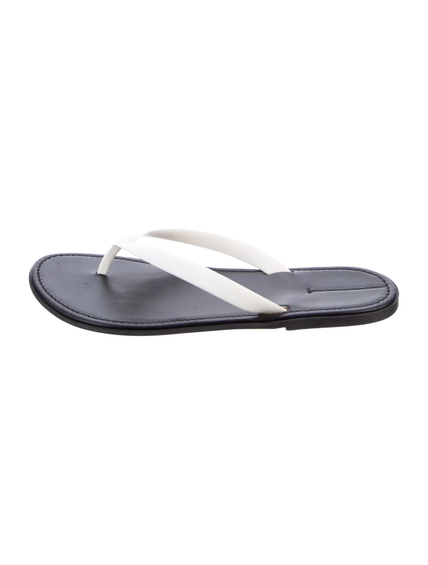 The Row Beach Thong Leather Flip Flops - Blue Sandals, Shoes - THR201266 | The RealReal | The RealReal