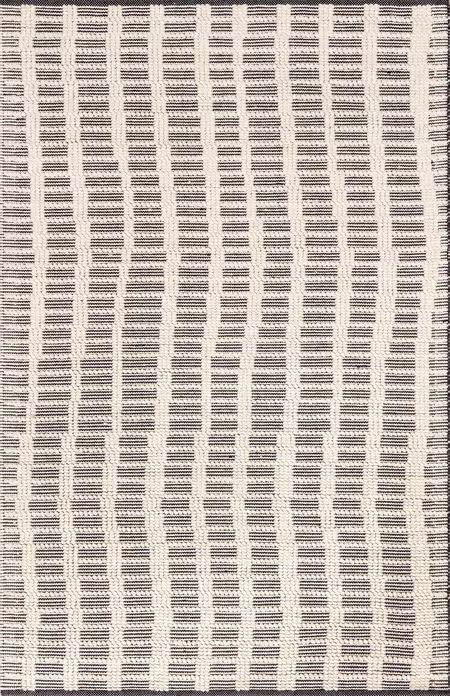 Ivory Parker Check Textured 4' x 6' Area Rug | Rugs USA