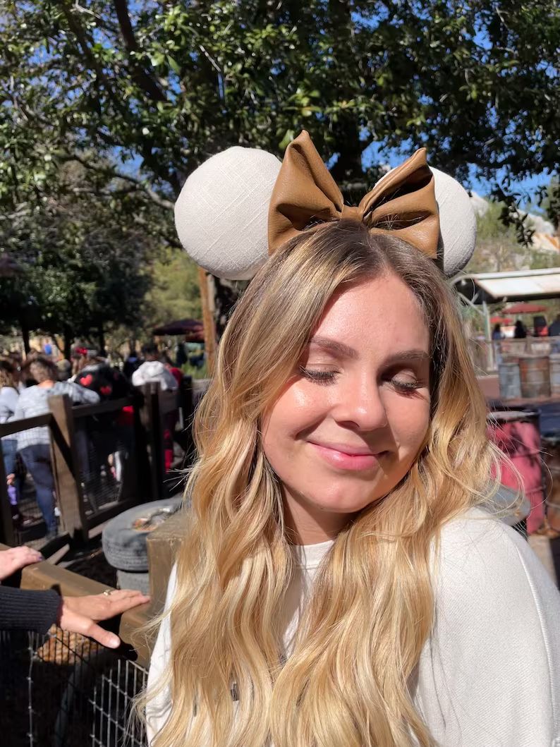Neutral Leather Mouse Ears - Etsy | Etsy (US)