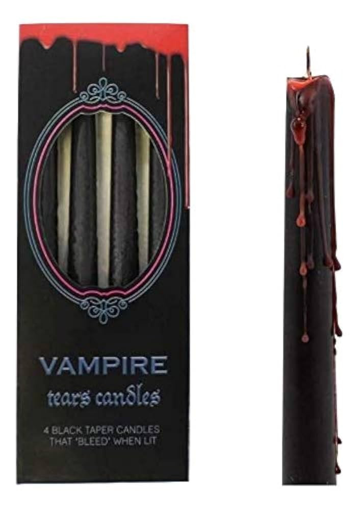 Vampire Tears Black Candles - Set of 4 Bleeding Candles - Gothic Rituals Halloween | Amazon (US)