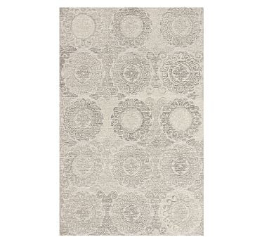 Kendyl Hand Tufted Wool Rug - Gray | Pottery Barn (US)