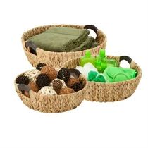 Honey Can Do Round Woven Baskets, Beige/Brown (Set of 3) | Walmart (US)