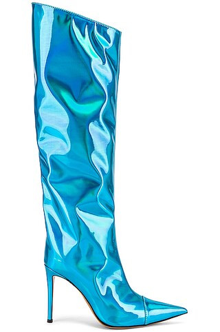 Alexandre Vauthier Metallic Boot in Turchese | FWRD | FWRD 