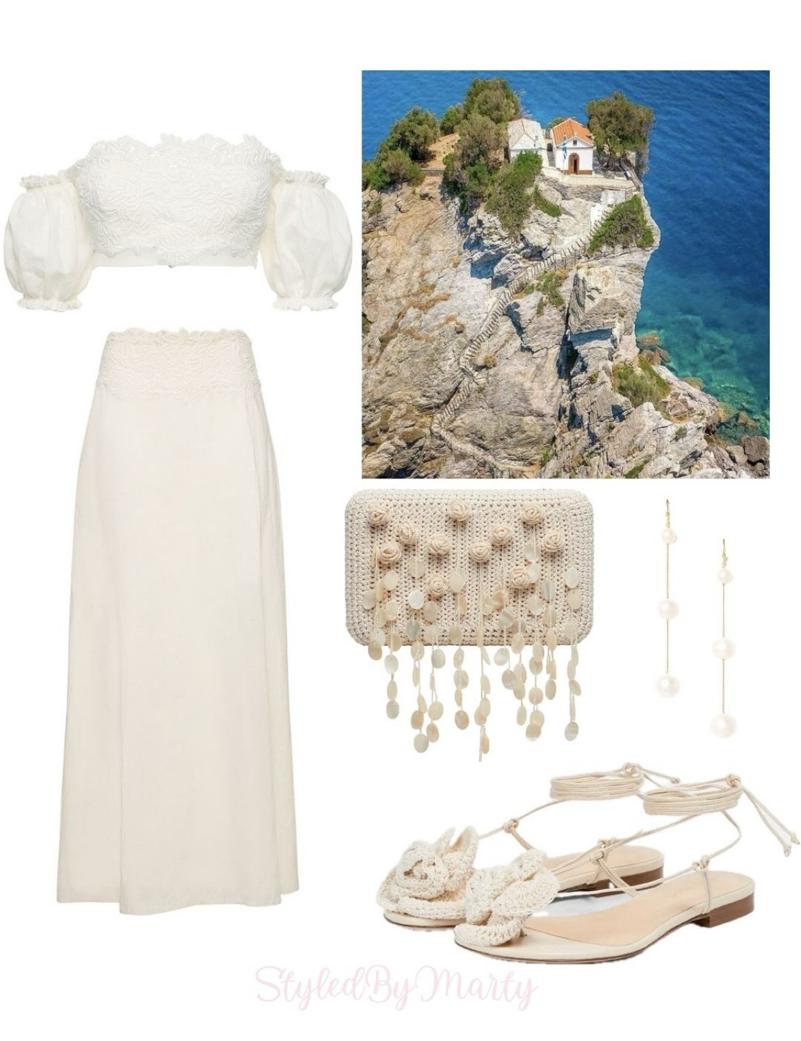 summer outfit, summer style, vacation outfit, mamma mia summer, Greece vacation, Greece outfits,  beach outfit, dinner at beach, summer date outfit, boat party, linen crop top, ivory linen long skirt, crochet sandals

#LTKSeasonal #LTKShoeCrush #LTKStyleTip
