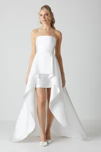 Dresses | Bandeau Twill Mini With Full Overskirt Wedding Dress | Coast | Coast UK & IE
