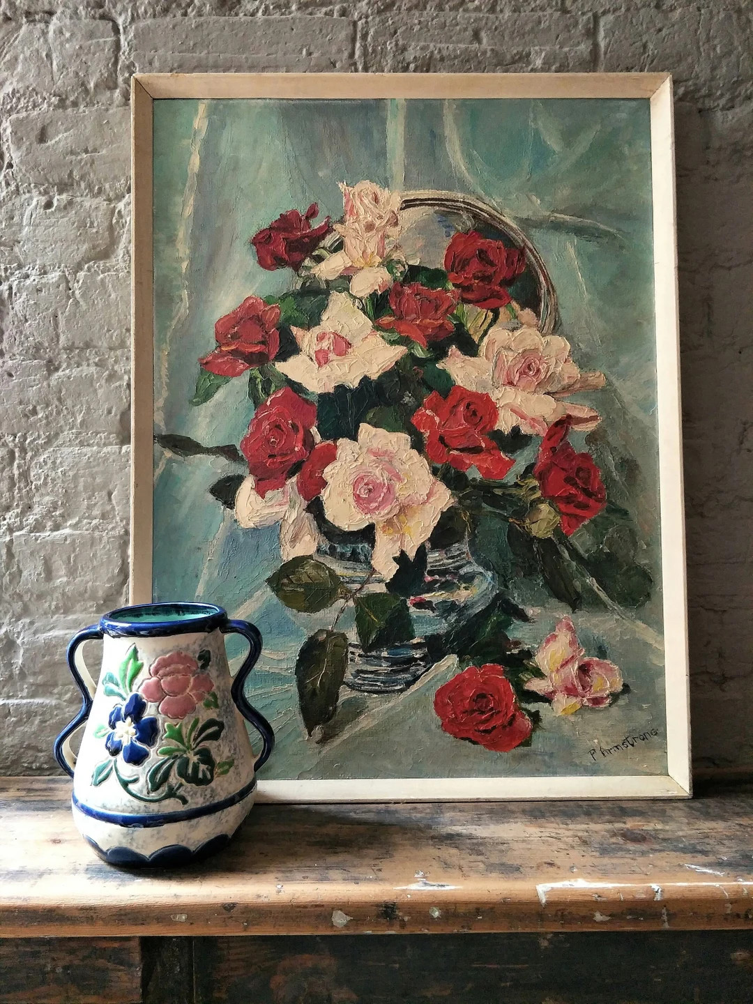 Pretty Glazed Vintage Hand Painted Floral Vase 'Marco' Brand Made in Japan | Etsy (AU)